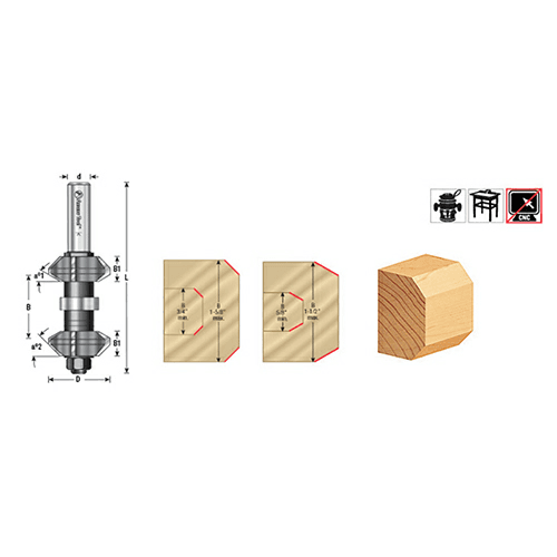 Right-Hand Variable Double Chamfer Assembly Top Replacement Cutter - Alt Image 2