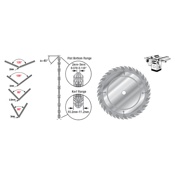 8" Dia x 2 x 20 Teeth Carbide Tipped Adjustable ACM Scoring Set, 5/8 Bore Saw Blade Alt 4 - Image