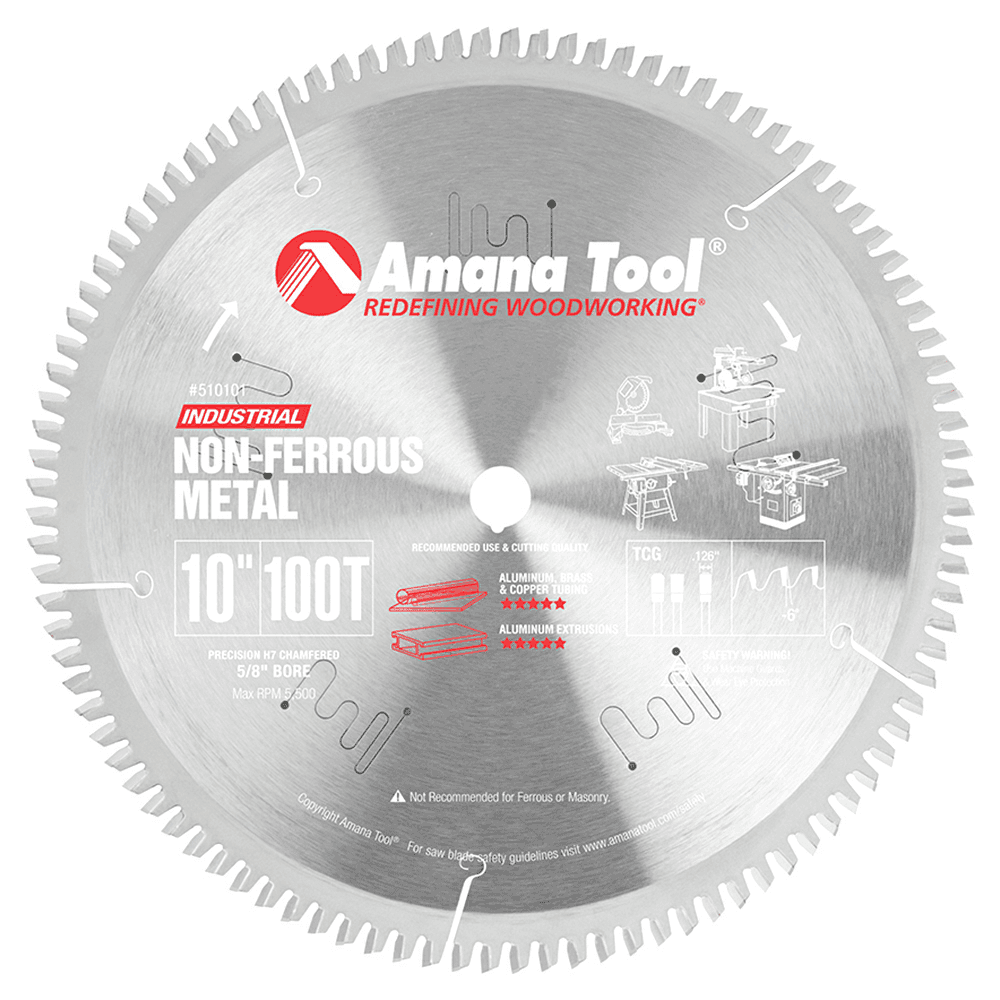 10" x 100 Teeth Aluminum/Non-Ferrous Metals Saw Blade - Main Image