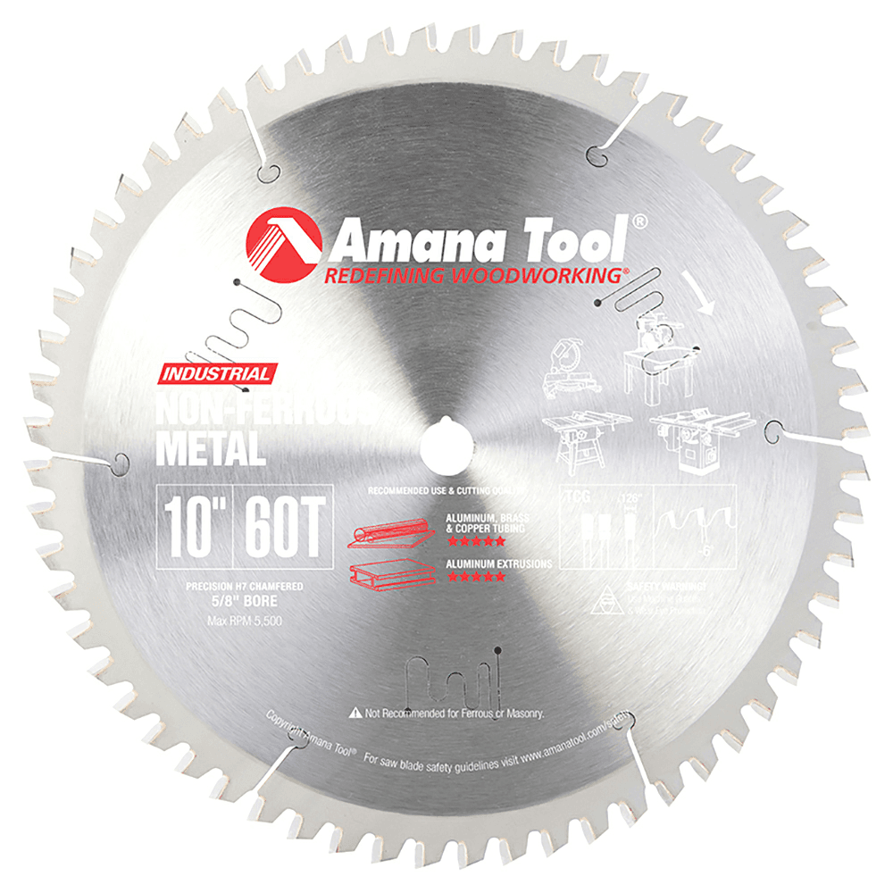10" x 60 Teeth Aluminum/Non-Ferrous Metals Saw Blade - Main Image