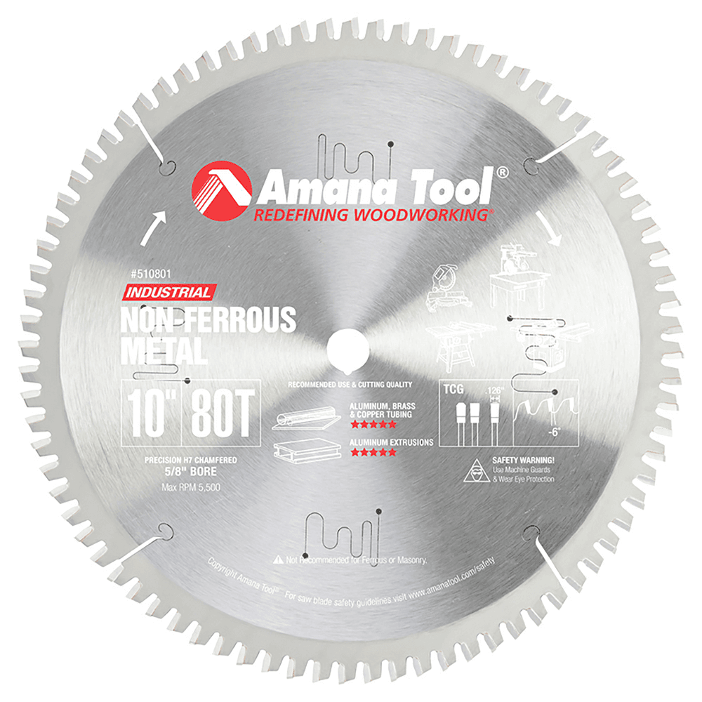 10" x 80 Teeth Aluminum/Non-Ferrous Metals Saw Blade - Main Image