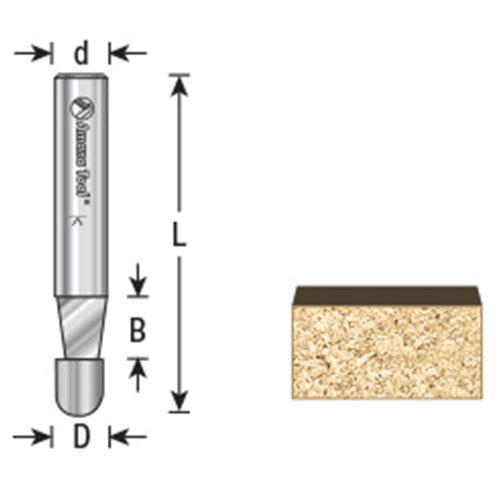 1/4" x 1-1/2" x 7&#730; Bevel Panel Pilot Bit, 1-Flute, 1/4" Shank - Alt Image 3