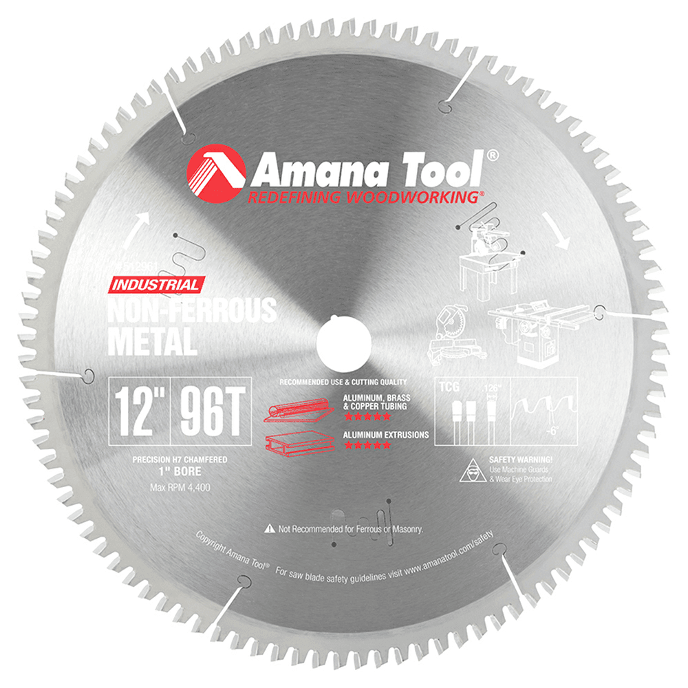 12" x 96 Teeth Aluminum/Non-Ferrous Metals Saw Blade - Main Image