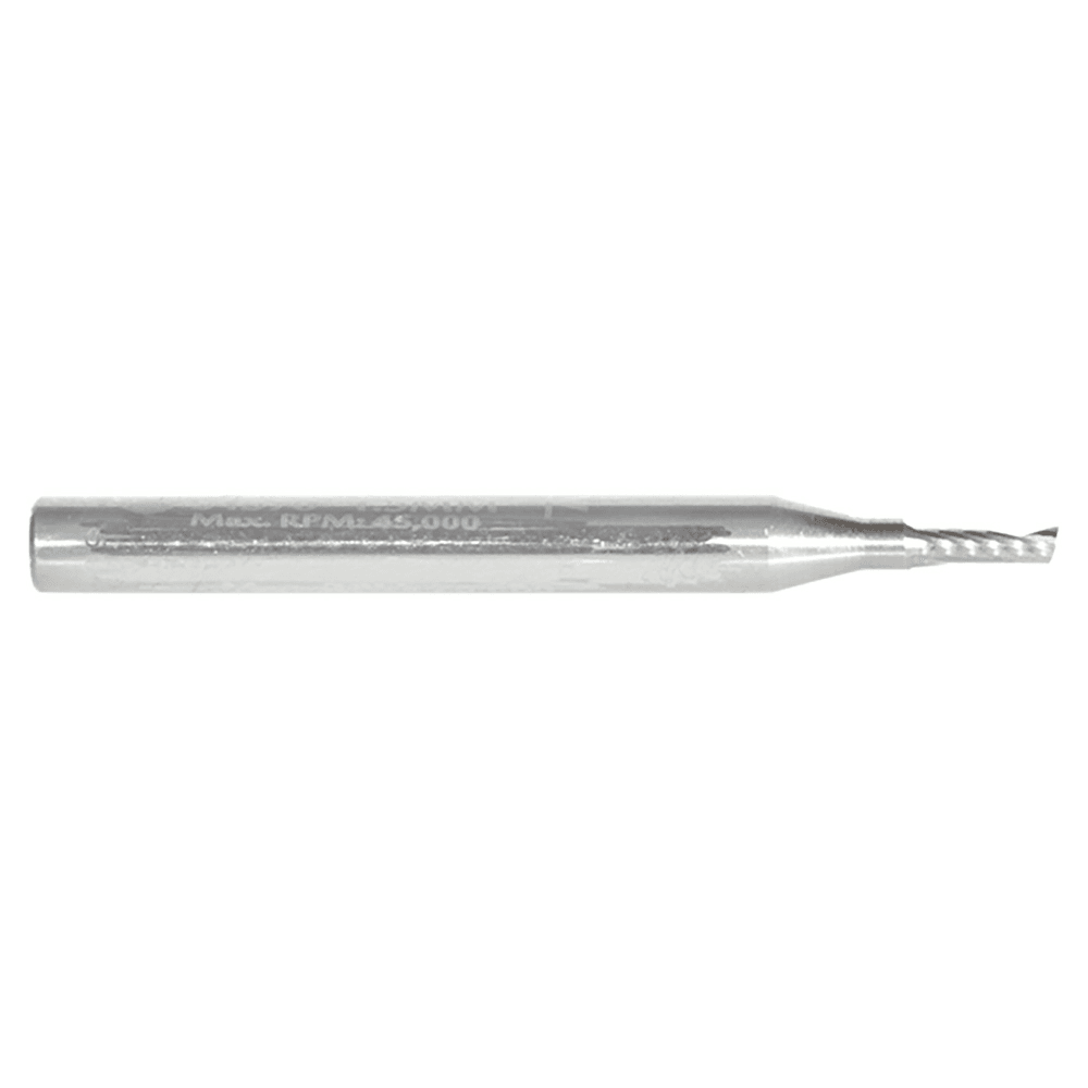 1.5mm x 30mm Up-Cut 'O' Aluminum Cutting CNC Spiral Router Bit, 1-Flute, 3mm Shank - Main Image