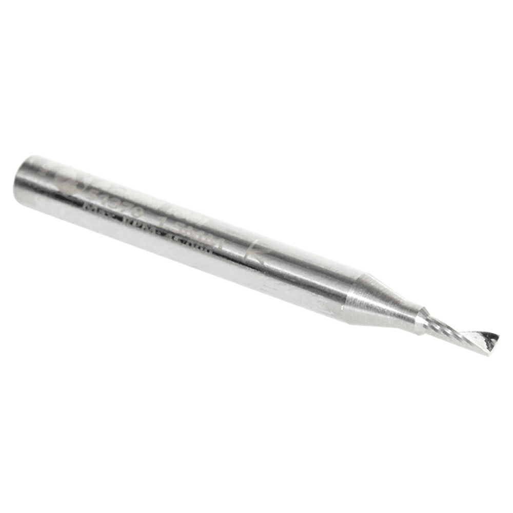 1.5mm x 30mm Up-Cut 'O' Aluminum Cutting CNC Spiral Router Bit, 1-Flute, 3mm Shank - Alt Image 1