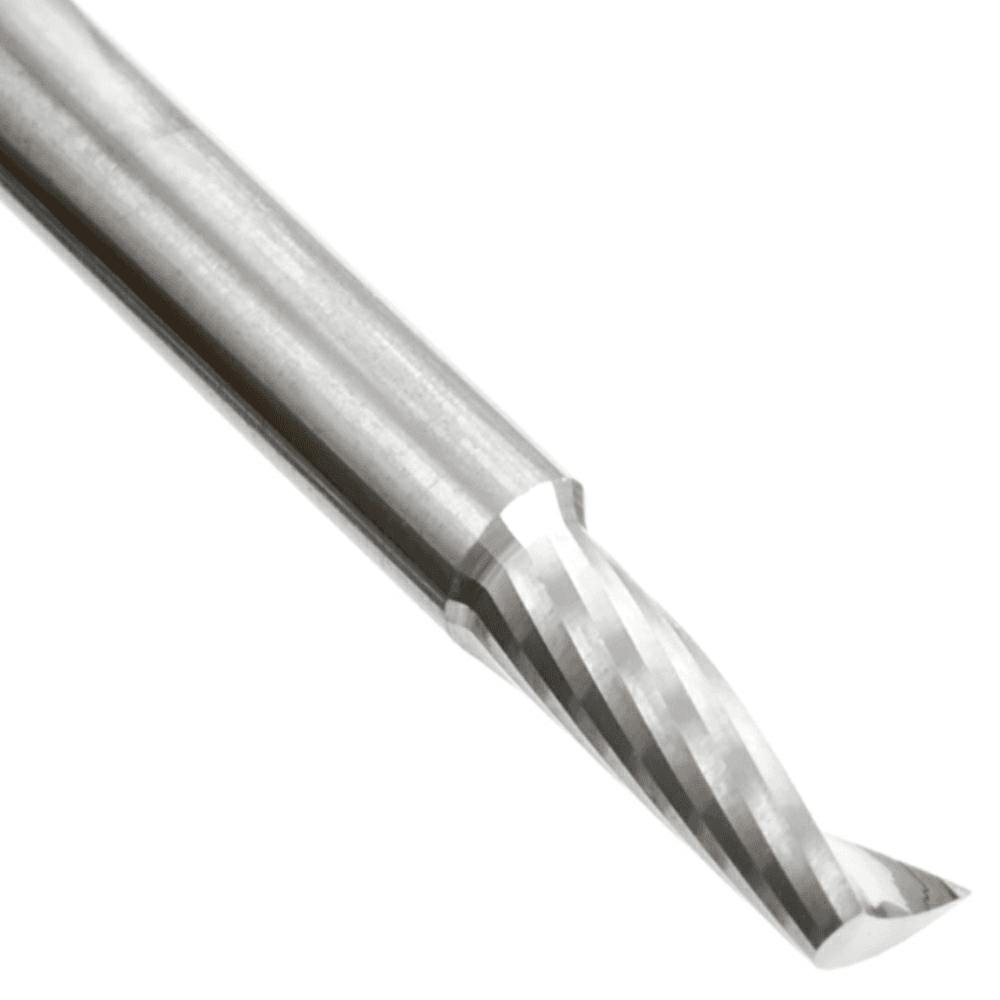 3mm x 30mm Up-Cut 'O' Aluminum Cutting CNC Spiral Router Bit, 1-Flute, 3mm Shank - Alt Image 1