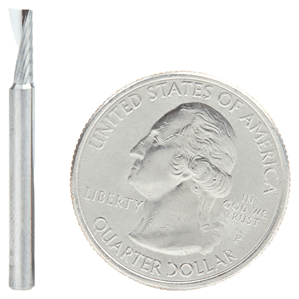 3mm x 30mm Up-Cut 'O' Aluminum Cutting CNC Spiral Router Bit, 1-Flute, 3mm Shank - Alt Image 2