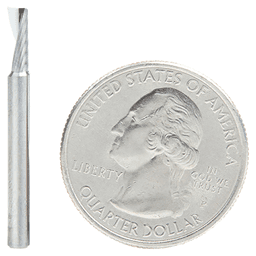 3mm x 30mm Up-Cut 'O' Aluminum Cutting CNC Spiral Router Bit, 1-Flute, 3mm Shank - Alt Image 2