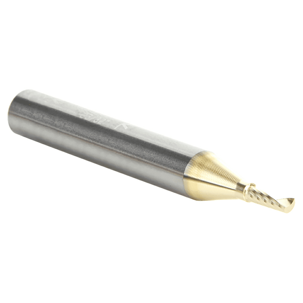 3/32" x 2" x 1/4" Up-Cut 'O' Aluminum Cutting CNC Spiral Router Bit, 1-Flute, 1/4" shank Alt 3 - Image