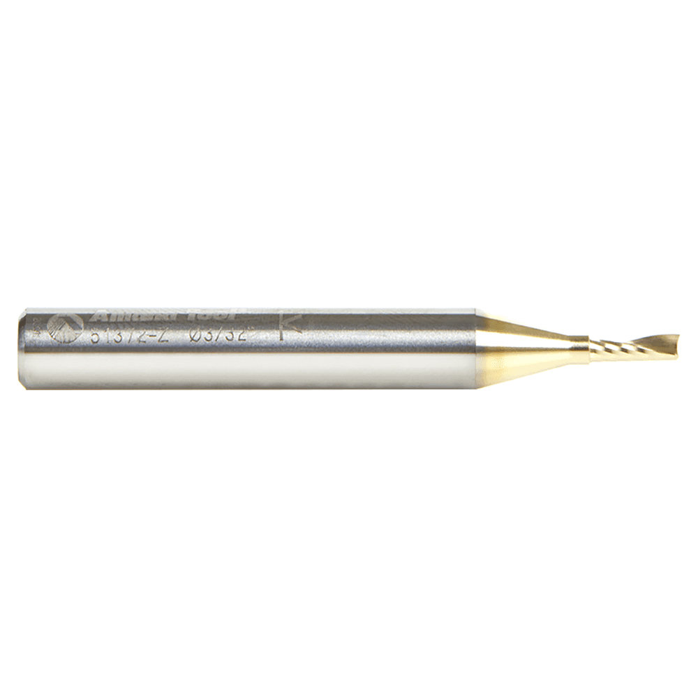 3/32" x 2" x 1/4" Up-Cut 'O' Aluminum Cutting CNC Spiral Router Bit, 1-Flute, 1/4" shank Alt 4 - Image