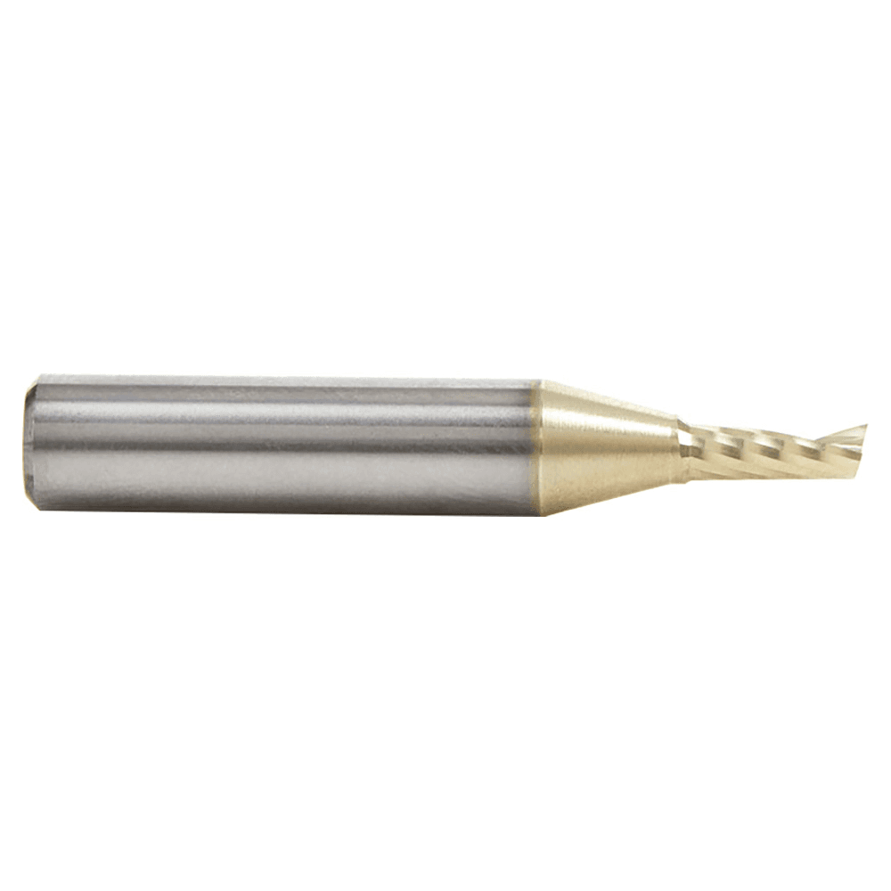 1/8" x 1-1/2" ZrN Coated Up-Cut 'O' Aluminum Cutting CNC Spiral Router Bit, 1-Flute, 1/4" Shank - Alt Image 1