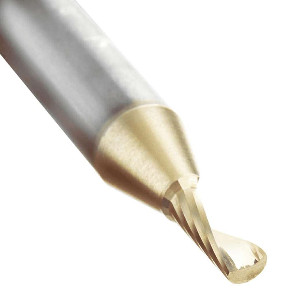 1/8" x 1-1/2" ZrN Coated Up-Cut 'O' Aluminum Cutting CNC Spiral Router Bit, 1-Flute, 1/4" Shank - Alt Image 3