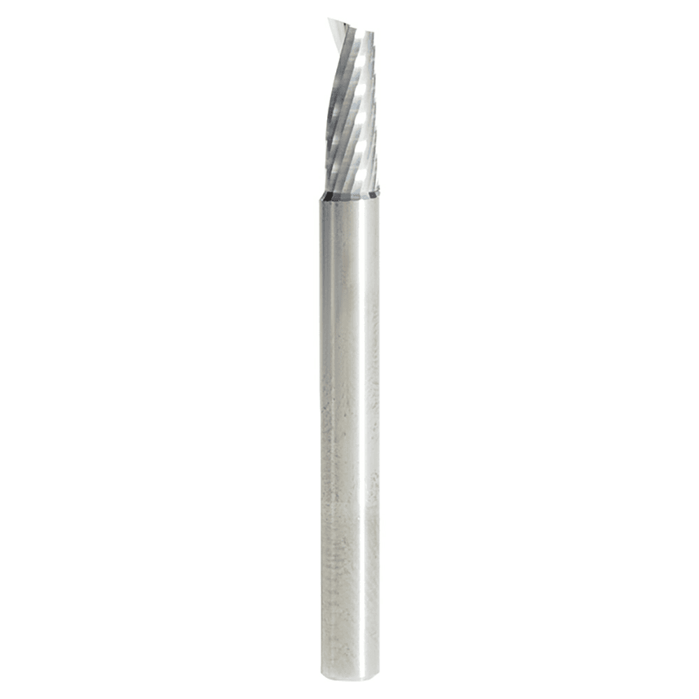 3/16" x 2" x 1/2" Up-Cut 'O' Aluminum Cutting CNC Spiral Router Bit, 1-Flute, 3/16" Shank - Main Image