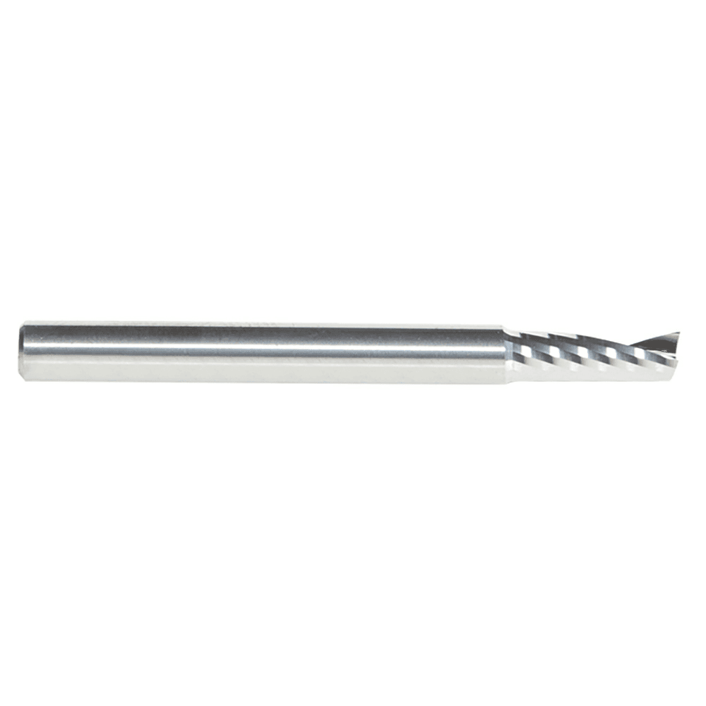 3/16" x 2" x 1/2" Up-Cut 'O' Aluminum Cutting CNC Spiral Router Bit, 1-Flute, 3/16" Shank - Alt Image 1