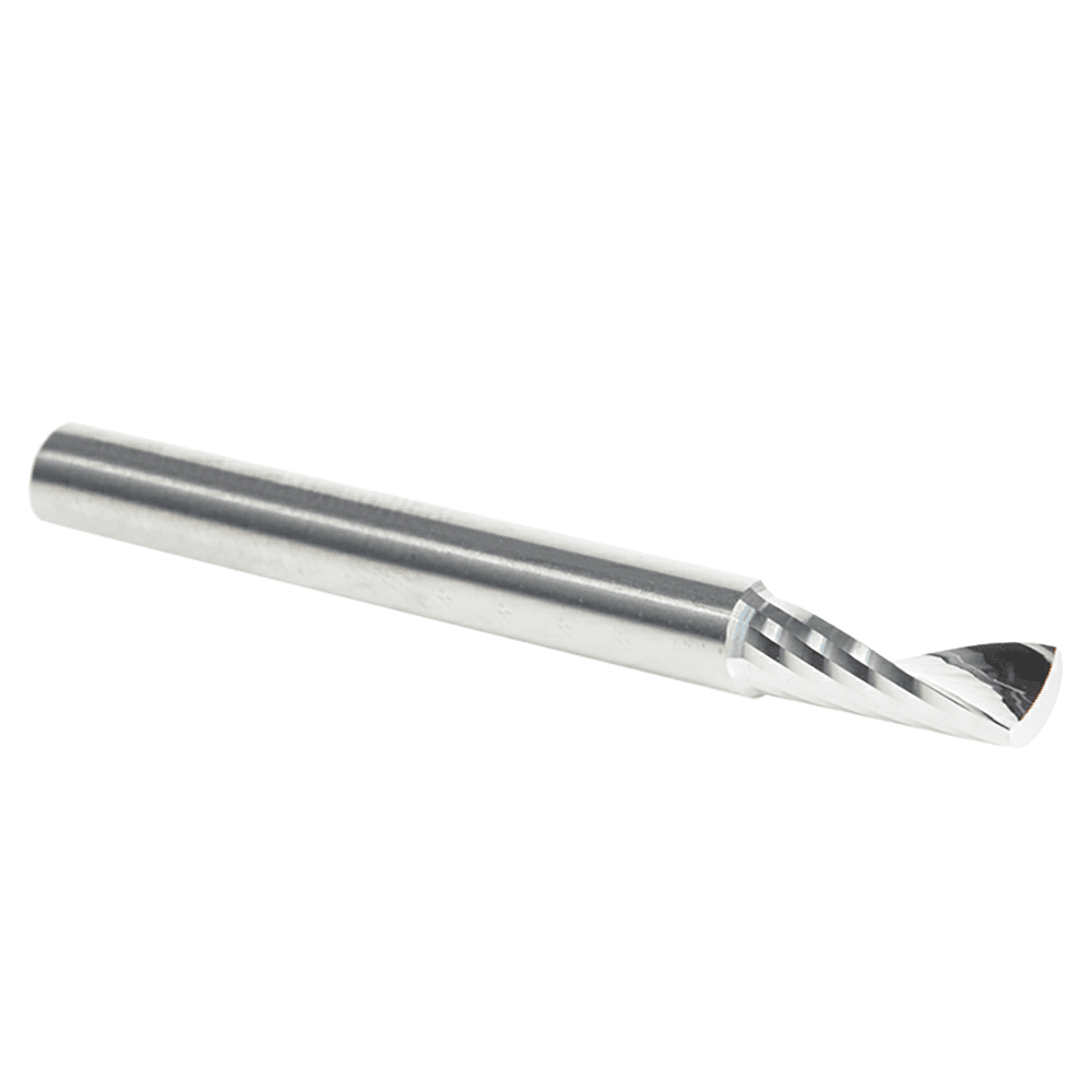 3/16" x 2" x 1/2" Up-Cut 'O' Aluminum Cutting CNC Spiral Router Bit, 1-Flute, 3/16" Shank - Alt Image 2
