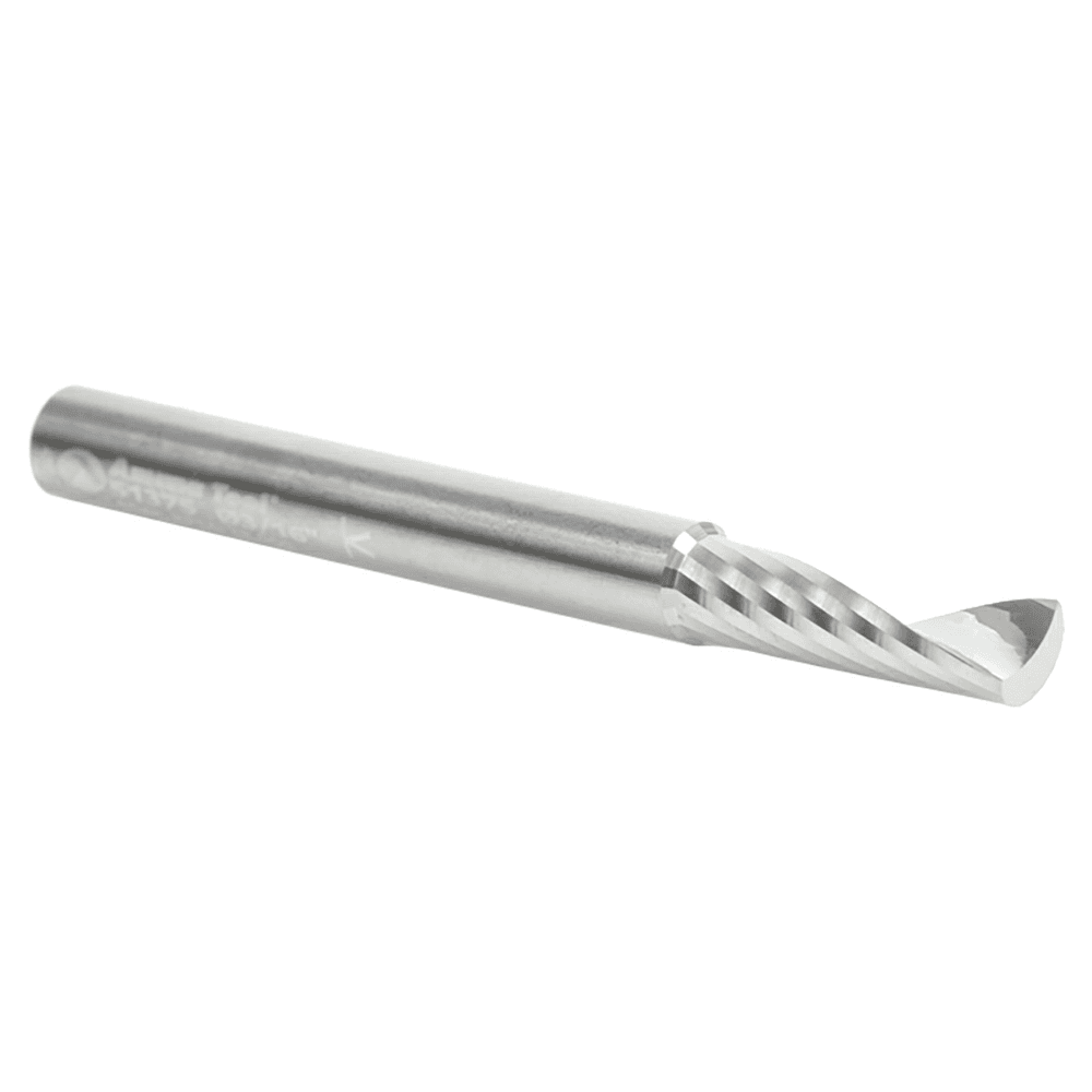 3/16" x 2" x 5/8" Up-Cut 'O' Aluminum Cutting CNC Spiral Router Bit, 1-Flute, 3/16" Shank - Alt Image 2