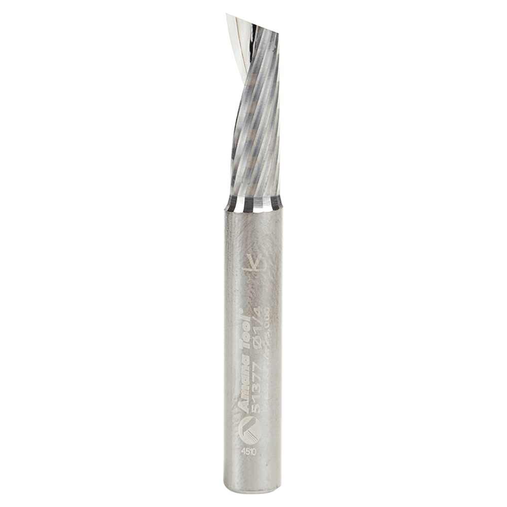 1/4" x 2" x 3/4" Up-Cut 'O' Aluminum Cutting CNC Spiral Router Bit, 1-Flute, 1/4" Shank - Main Image