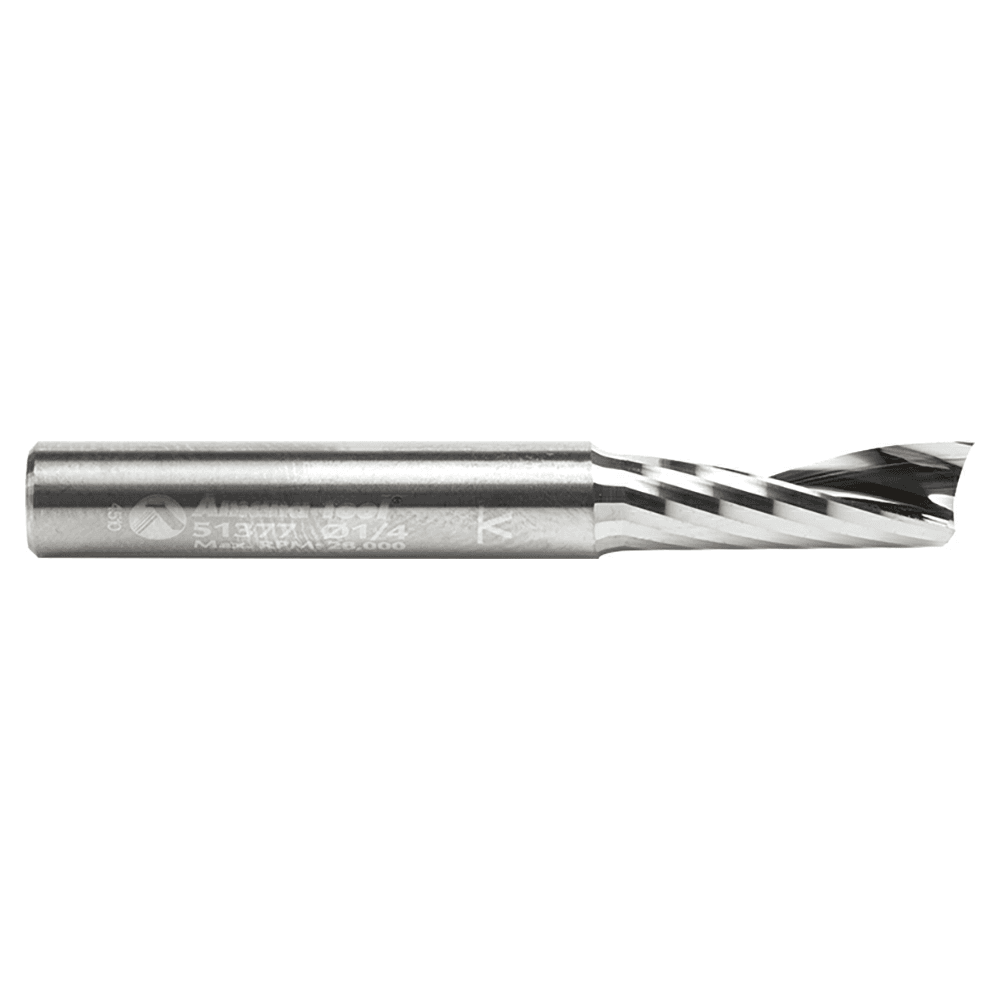 1/4" x 2" x 3/4" Up-Cut 'O' Aluminum Cutting CNC Spiral Router Bit, 1-Flute, 1/4" Shank - Alt Image 1