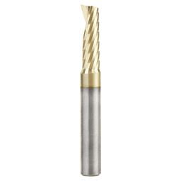 1/4" x 2" x 3/4" ZrN Coated Up-Cut 'O' Aluminum Cutting CNC Spiral Router Bit, 1-Flute, 1/4" Shank - Main Image