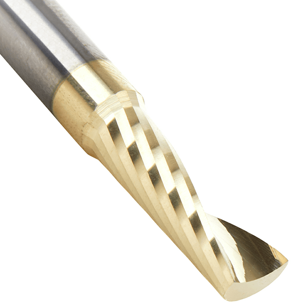 1/4" x 2" x 3/4" ZrN Coated Up-Cut 'O' Aluminum Cutting CNC Spiral Router Bit, 1-Flute, 1/4" Shank - Alt Image 3