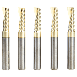 1/4" x 2" x 3/4" Up-Cut 'O' Aluminum Cutting CNC Spiral Router Bit, 1-Flute, 1/4" shank (5/Pack) Alt 1 - Image