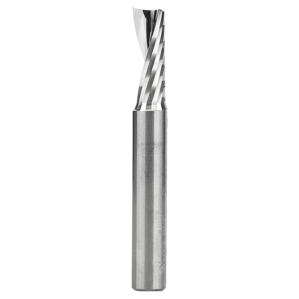 3/8" x 3" x 5/8" Up-Cut 'O' Aluminum Cutting CNC Spiral Router Bit, 1-Flute, 3/8" Shank - Main Image