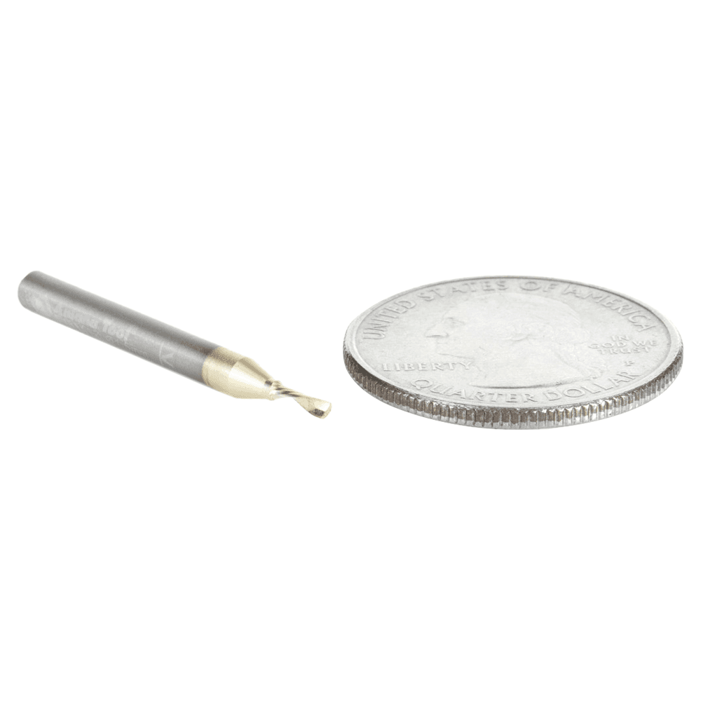 1.5mm x 30mm x 4mm Down-Cut 'O' Aluminum Cutting CNC Spiral Router Bit, 1-Flute, 3mm shank Alt 3 - Image