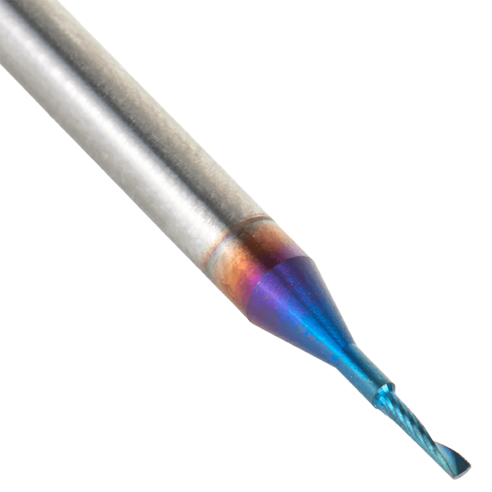 1mm x 4mm Spektra Extreme Tool Life Coated Up-Cut 'O' Plastic Cutting CNC Spiral Router Bit, 1-Flute, 3mm Shank Alt 4 - Image