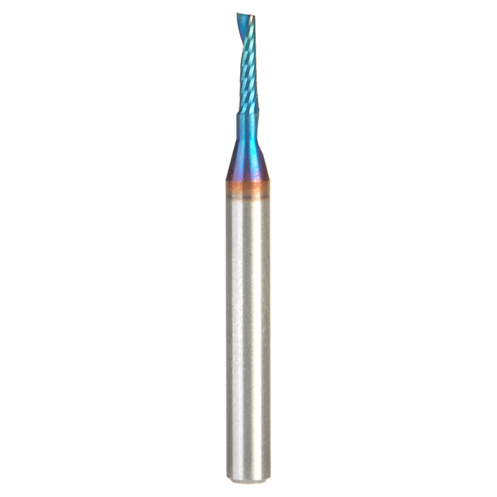 1.5mm x 6mm Spektra Extreme Tool Life Coated Up-Cut 'O' Plastic Cutting CNC Spiral Router Bit, 1-Flute, 3mm Shank Alt 1 - Image