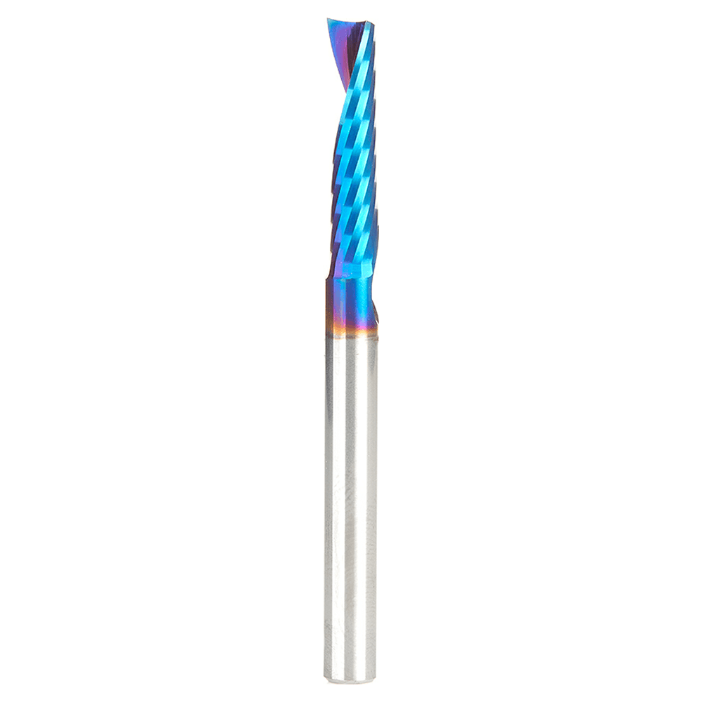 1/4" x 1-1/8" Spektra Extreme Tool Life Coated Up-Cut 'O' Plastic Cutting CNC Spiral Router Bit, 1-Flute, 1/4" Shank Alt 1 - Image
