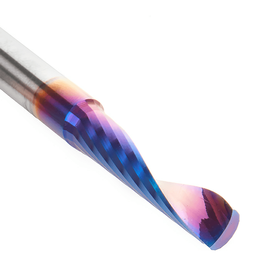 1/4" x 1-1/8" Spektra Extreme Tool Life Coated Up-Cut 'O' Plastic Cutting CNC Spiral Router Bit, 1-Flute, 1/4" Shank Alt 4 - Image