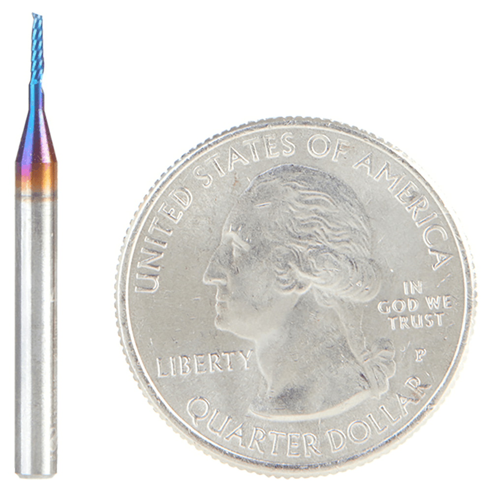 1.1mm x 4mm Spektra Extreme Tool Life Coated Up-Cut 'O' Plastic Cutting CNC Spiral Router Bit, 1-Flute, 3mm Shank Alt 1 - Image