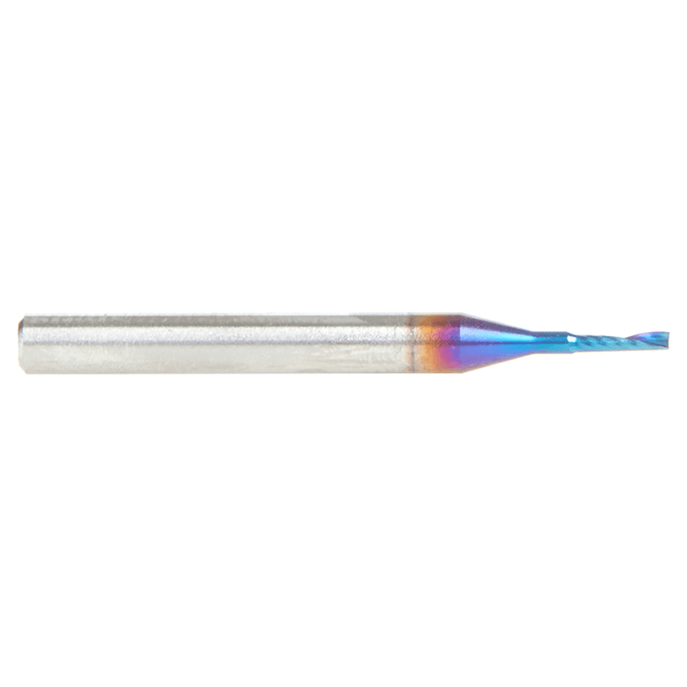 1.1mm x 4mm Spektra Extreme Tool Life Coated Up-Cut 'O' Plastic Cutting CNC Spiral Router Bit, 1-Flute, 3mm Shank Alt 2 - Image