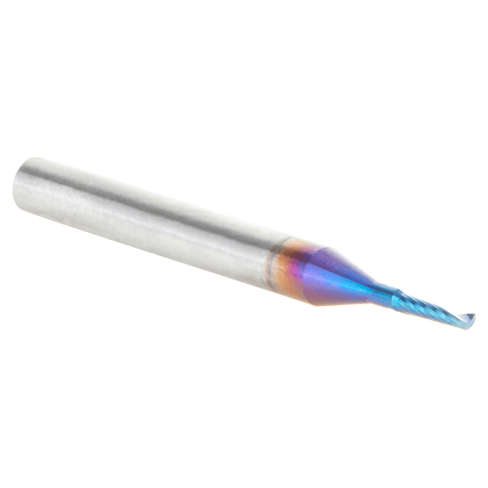 1.1mm x 4mm Spektra Extreme Tool Life Coated Up-Cut 'O' Plastic Cutting CNC Spiral Router Bit, 1-Flute, 3mm Shank Alt 3 - Image