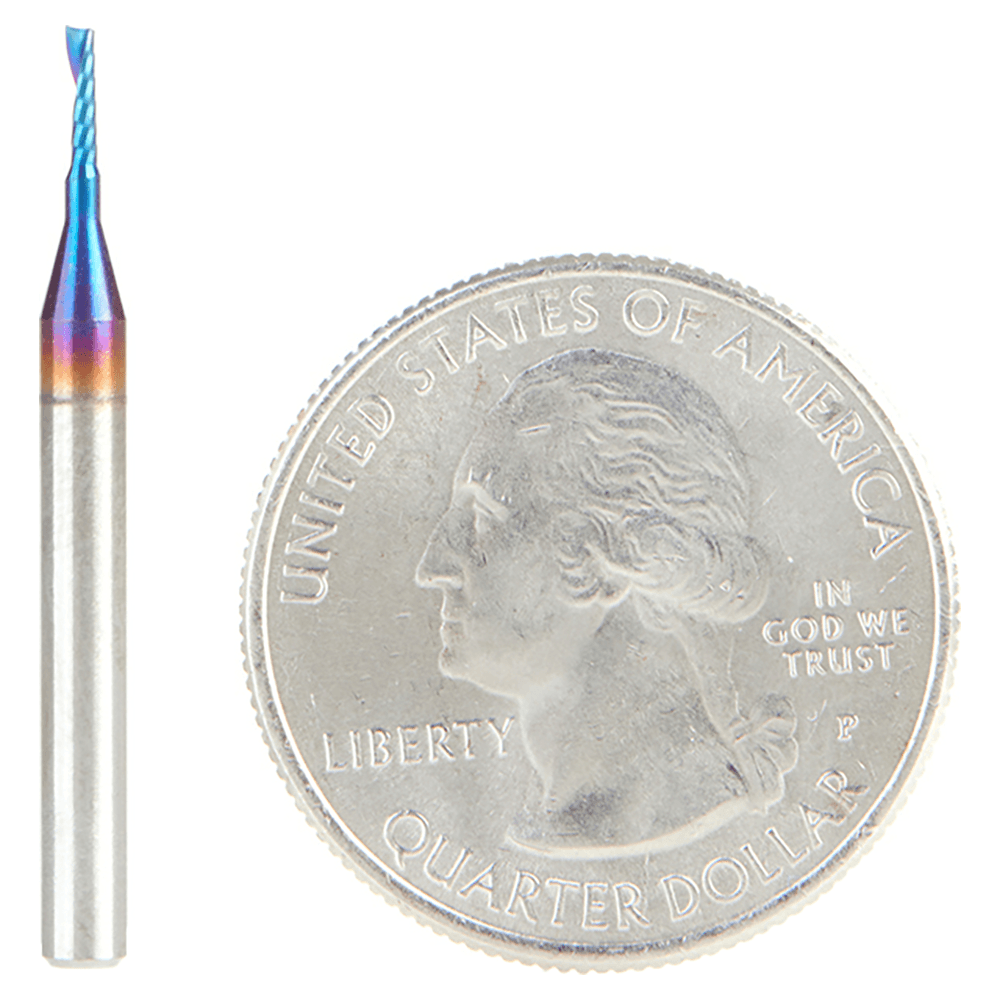 1.2mm x 4mm Spektra Extreme Tool Life Coated Up-Cut 'O' Plastic Cutting CNC Spiral Router Bit, 1-Flute, 3mm Shank Alt 1 - Image