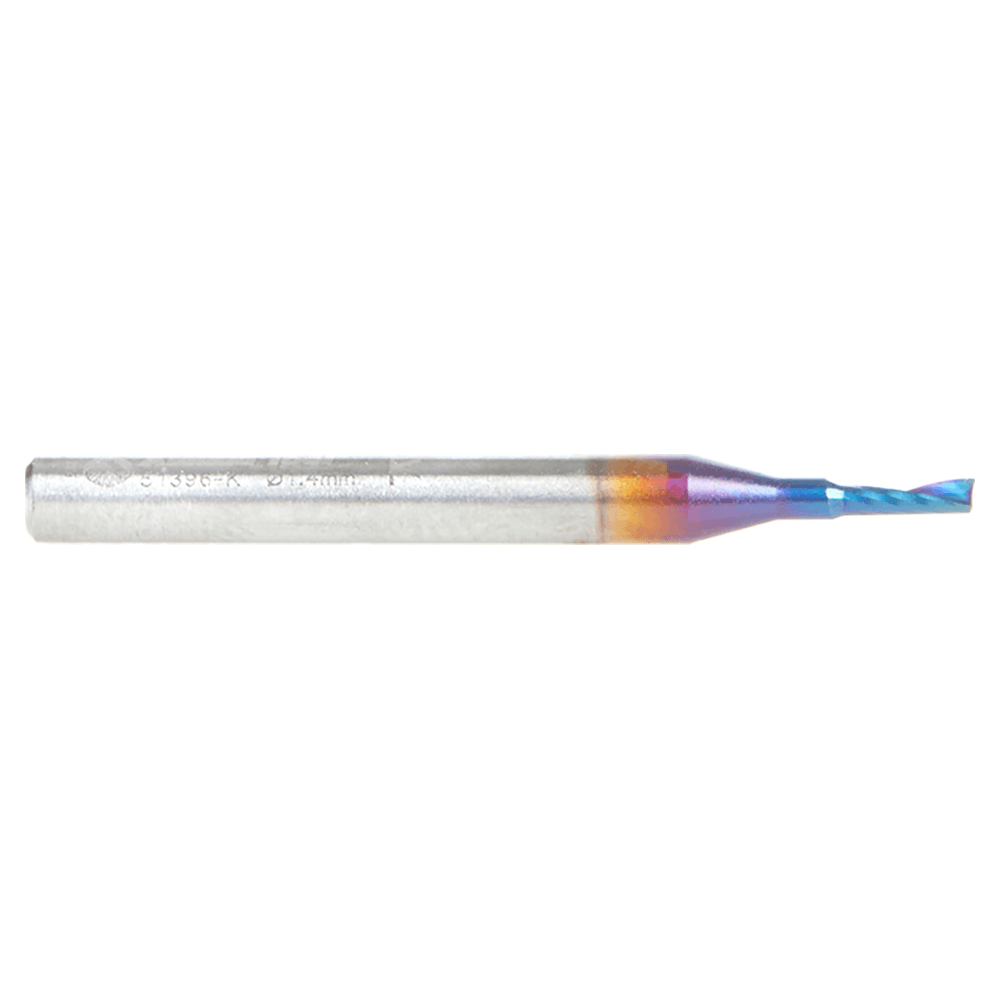 1.4mm x 4mm Spektra Extreme Tool Life Coated Up-Cut 'O' Plastic Cutting CNC Spiral Router Bit, 1-Flute, 3mm Shank Alt 2 - Image