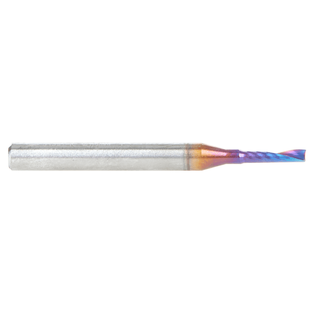 1.6mm x 6mm Spektra Extreme Tool Life Coated Up-Cut 'O' Plastic Cutting CNC Spiral Router Bit, 1-Flute, 3mm Shank Alt 2 - Image