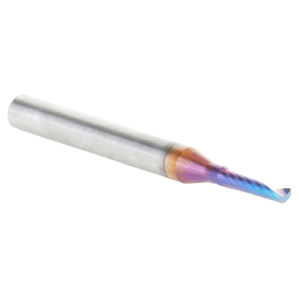 1.6mm x 6mm Spektra Extreme Tool Life Coated Up-Cut 'O' Plastic Cutting CNC Spiral Router Bit, 1-Flute, 3mm Shank Alt 3 - Image