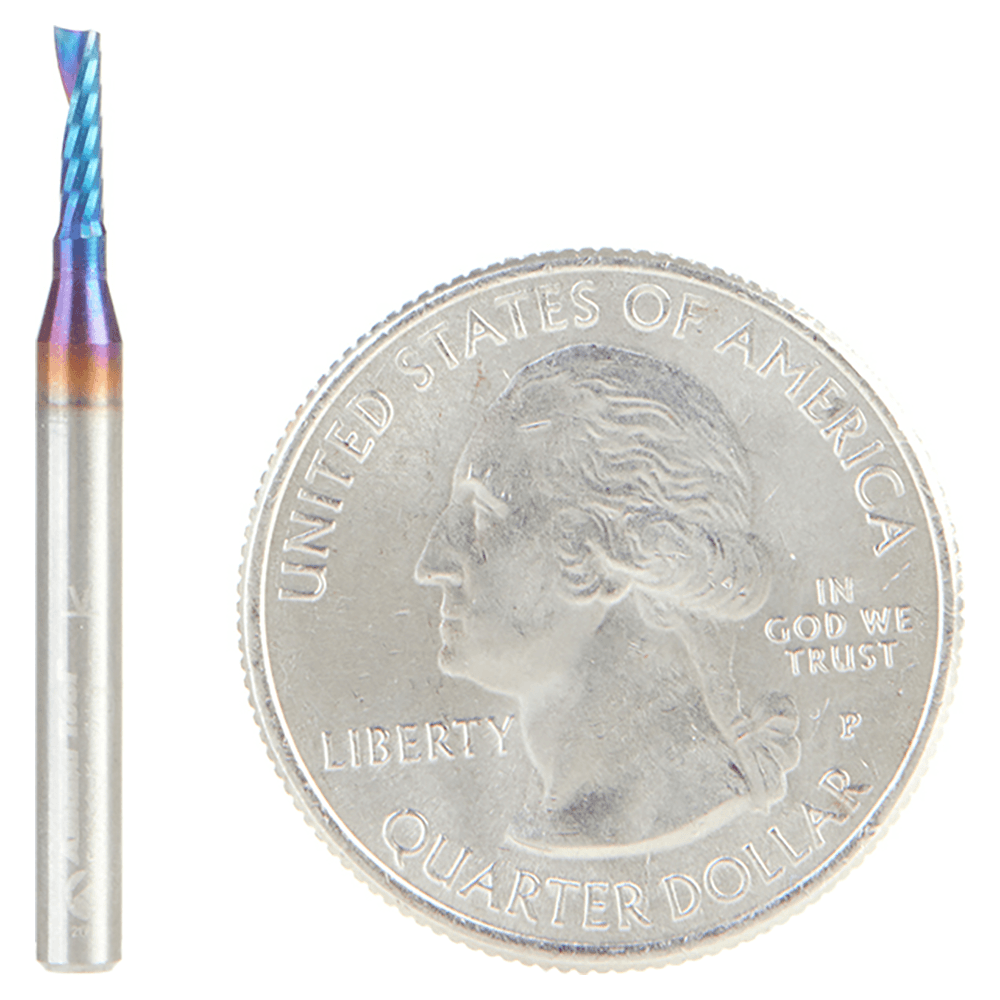 1.8mm x 6mm Spektra Extreme Tool Life Coated Up-Cut 'O' Plastic Cutting CNC Spiral Router Bit, 1-Flute, 3mm Shank Alt 1 - Image