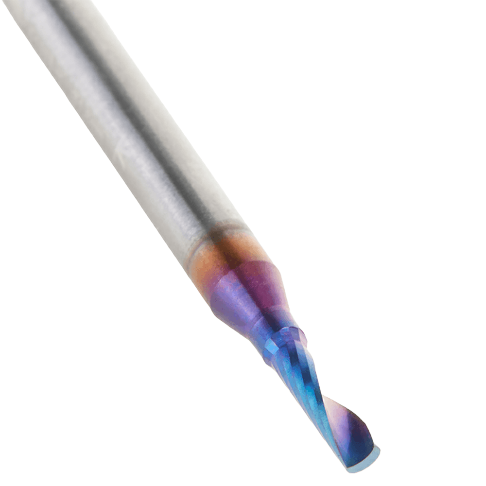 1.8mm x 6mm Spektra Extreme Tool Life Coated Up-Cut 'O' Plastic Cutting CNC Spiral Router Bit, 1-Flute, 3mm Shank Alt 4 - Image