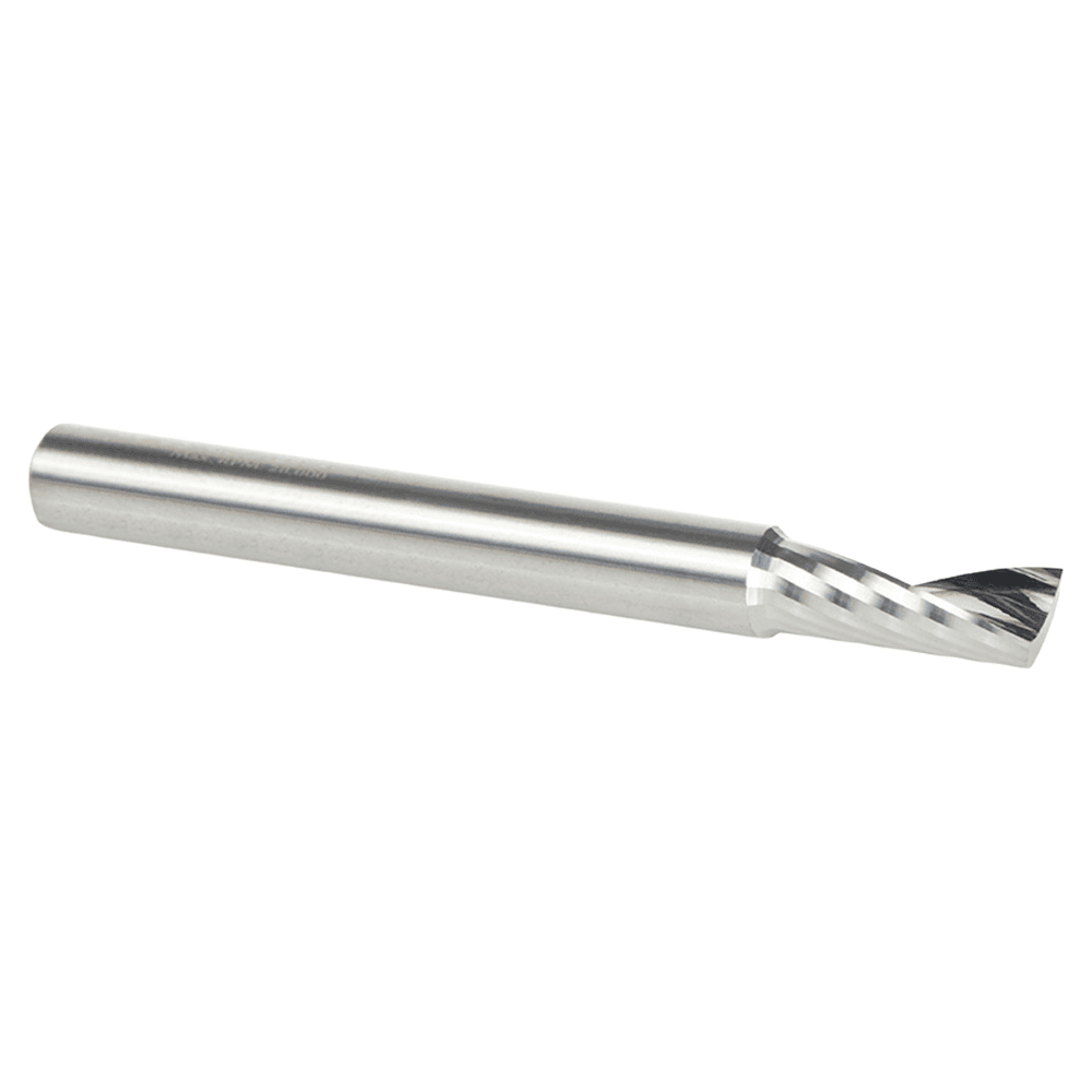 1/4" Dia x 5/8" Solid Carbide CNC Spiral 'O' Single Flute, Aluminum Cutting, 1/4" Shank, 2-1/2" Long Up-Cut Router Bit Alt 3 - Image