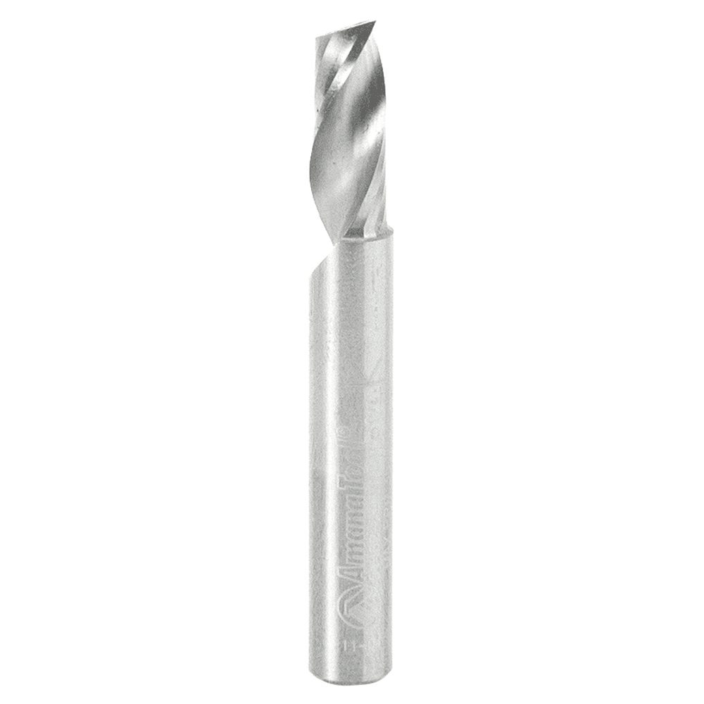 1/4" x 2" x 5/8" Up-Cut 'O' Aluminum Cutting CNC Spiral Router Bit, 1-Flute, 1/4" Shank - Main Image