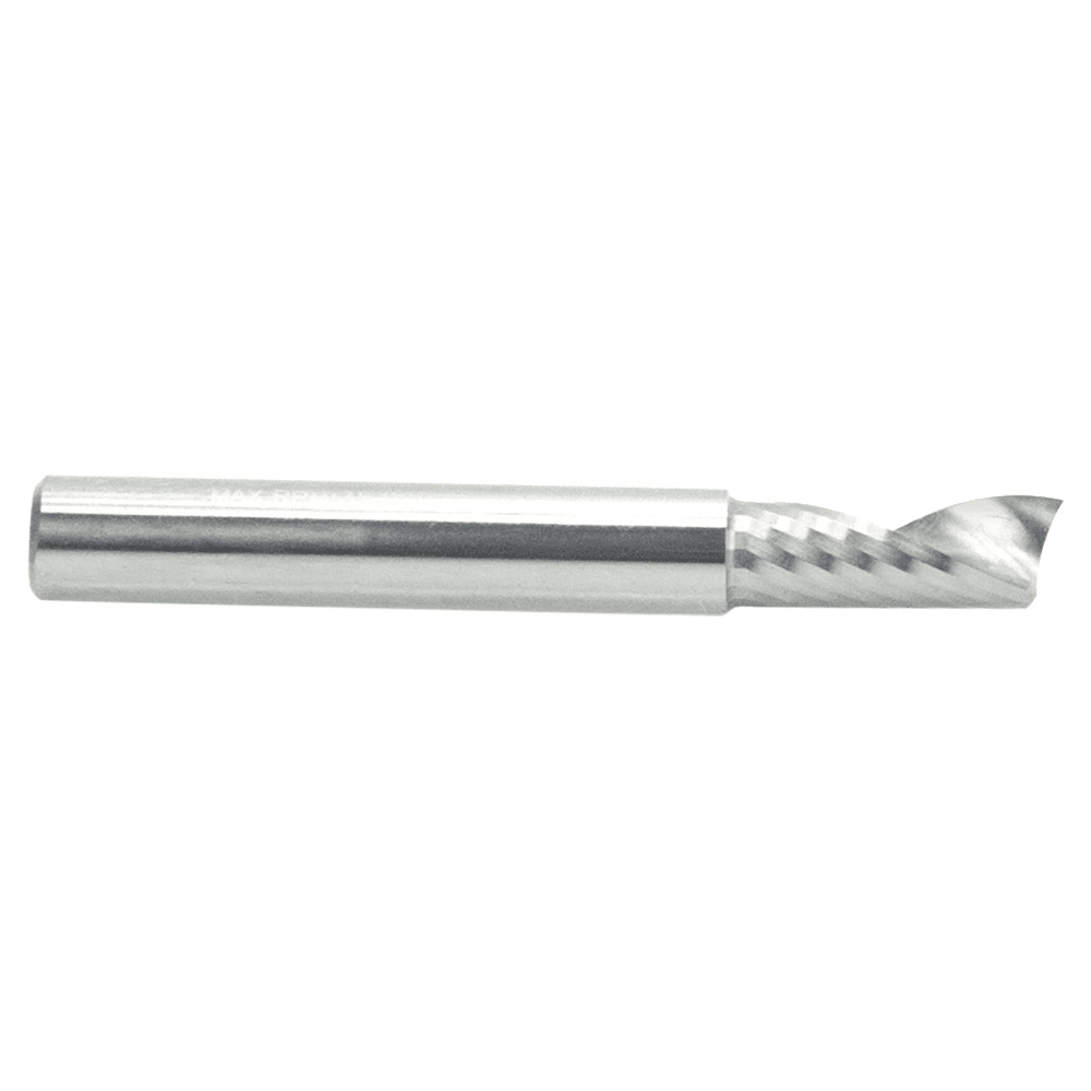 1/4" x 2" x 5/8" Up-Cut 'O' Aluminum Cutting CNC Spiral Router Bit, 1-Flute, 1/4" Shank - Alt Image 1