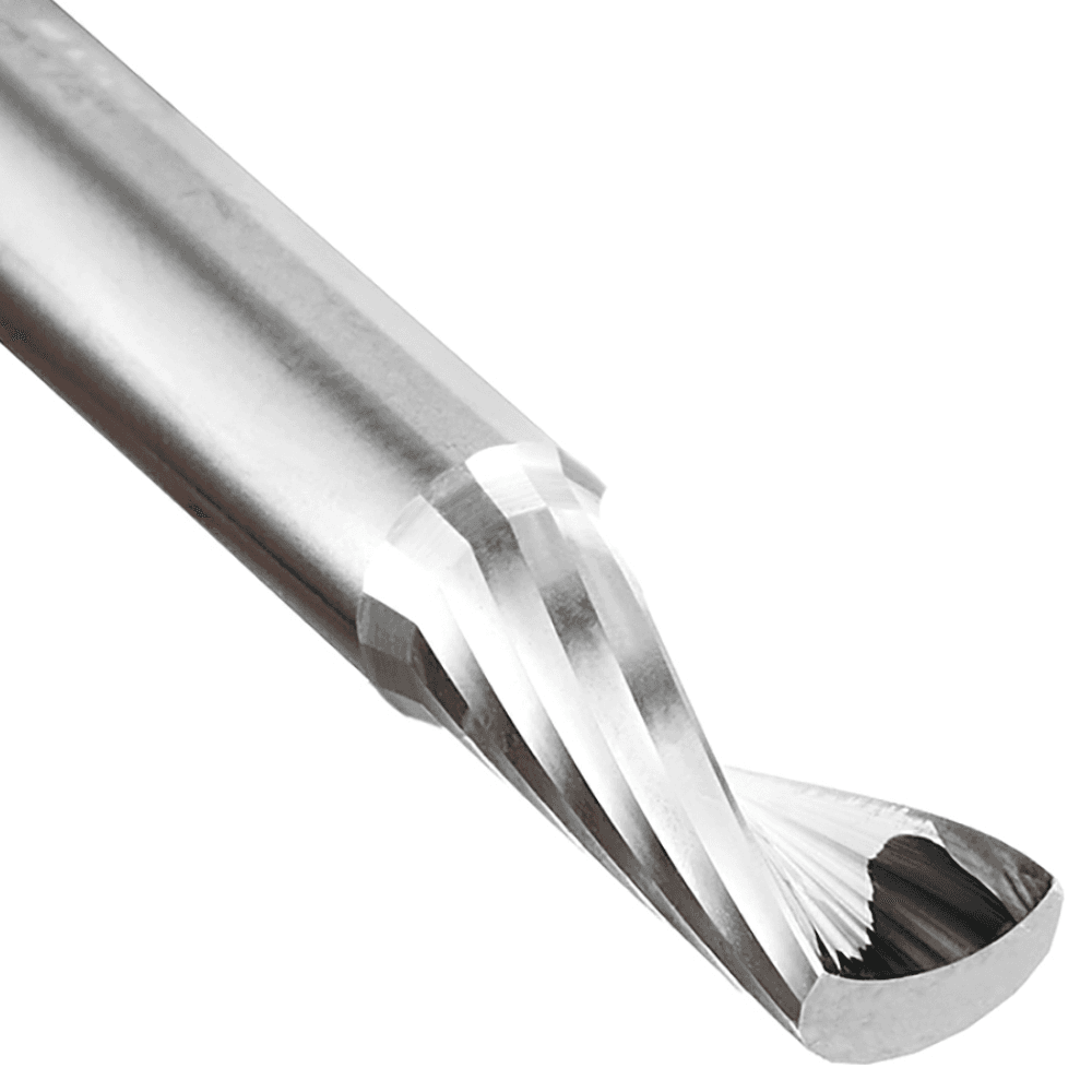 1/4" x 2" x 5/8" Up-Cut 'O' Aluminum Cutting CNC Spiral Router Bit, 1-Flute, 1/4" Shank - Alt Image 2