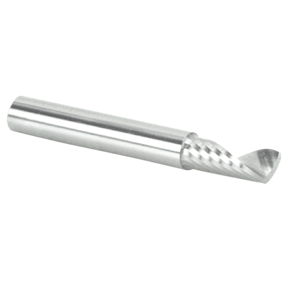 1/4" x 2" x 5/8" Up-Cut 'O' Aluminum Cutting CNC Spiral Router Bit, 1-Flute, 1/4" Shank - Alt Image 3