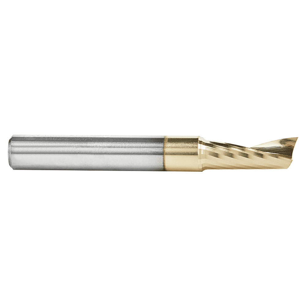1/4" x 2" x 5/8" ZrN Coated Up-Cut 'O' Aluminum Cutting CNC Spiral Router Bit, 1-Flute, 1/4" Shank - Alt Image 1