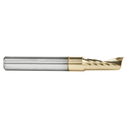 1/4" x 2" x 5/8" ZrN Coated Up-Cut 'O' Aluminum Cutting CNC Spiral Router Bit, 1-Flute, 1/4" Shank - Alt Image 1