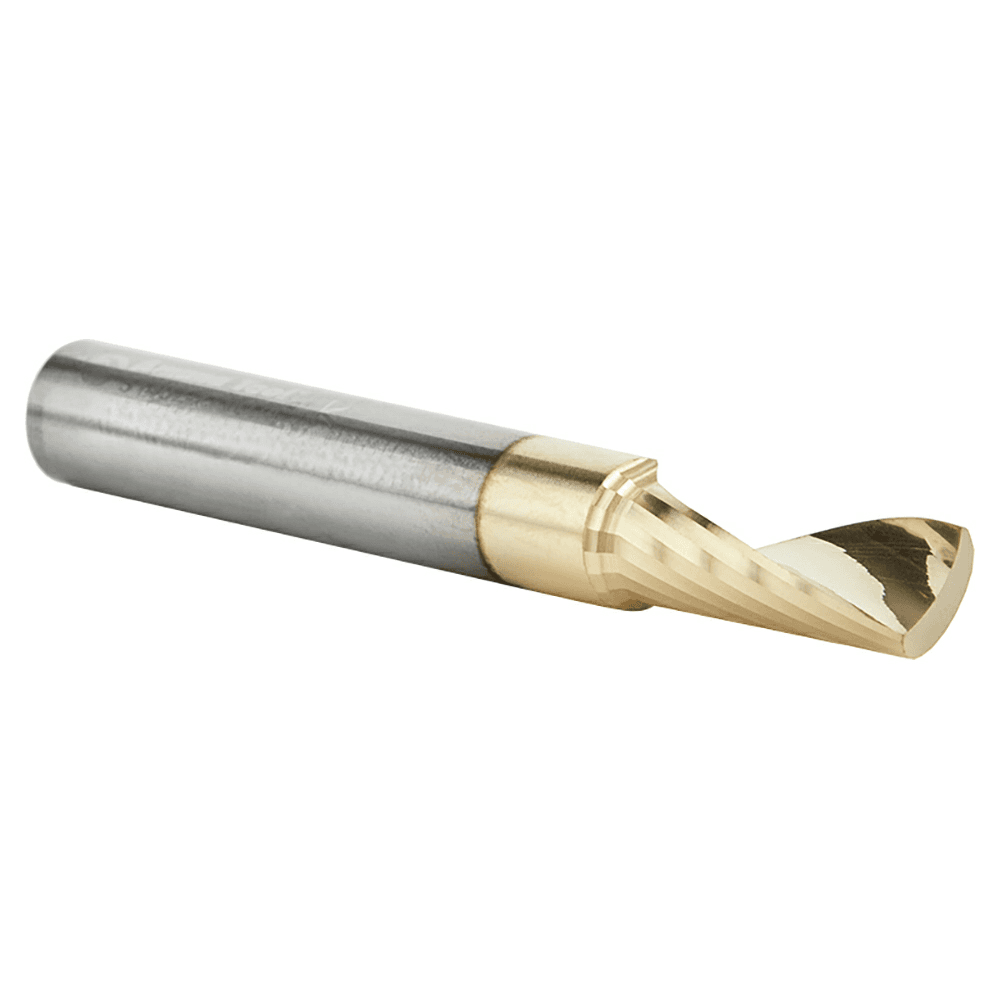 1/4" x 2" x 5/8" ZrN Coated Up-Cut 'O' Aluminum Cutting CNC Spiral Router Bit, 1-Flute, 1/4" Shank - Alt Image 2