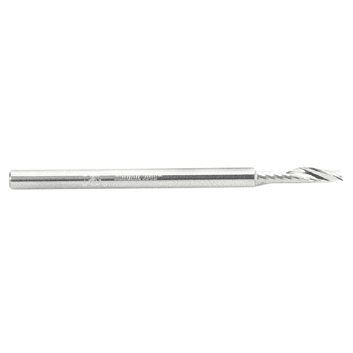 1/4" x 3" Up-Cut 'O' Plastic Cutting CNC Spiral Router Bit, 1-Flute, 1/4" Shank - Alt Image 1