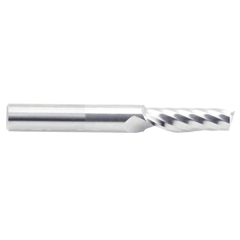 1/4" x 2" Up-Cut 'O' Plastic Cutting CNC Spiral Router Bit, 1-Flute, 1/4" Shank - Alt Image 2